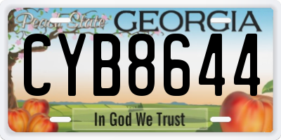 GA license plate CYB8644