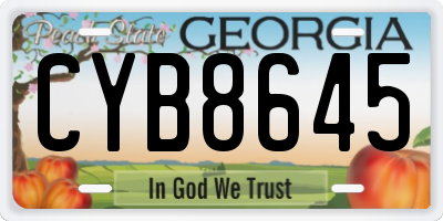 GA license plate CYB8645