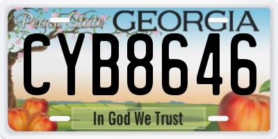 GA license plate CYB8646