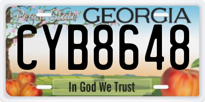 GA license plate CYB8648