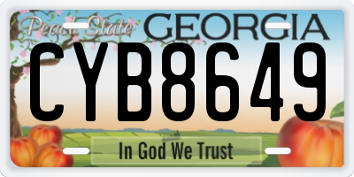 GA license plate CYB8649
