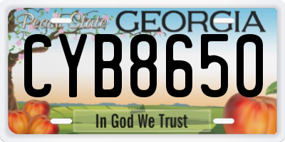 GA license plate CYB8650