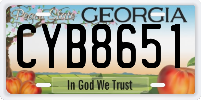 GA license plate CYB8651