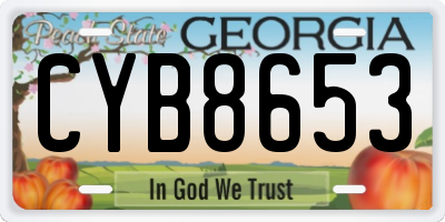 GA license plate CYB8653