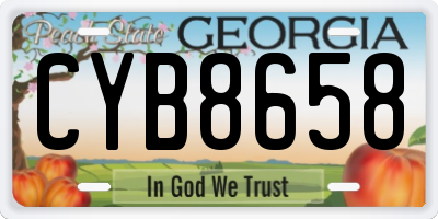 GA license plate CYB8658