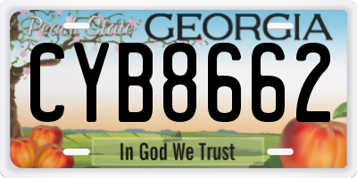 GA license plate CYB8662