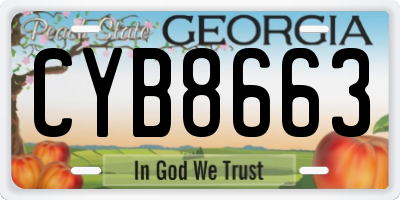 GA license plate CYB8663
