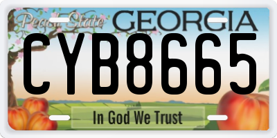 GA license plate CYB8665