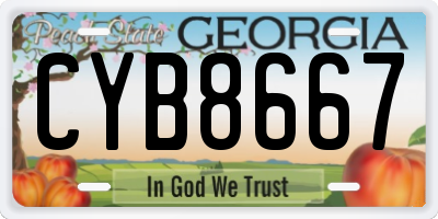GA license plate CYB8667