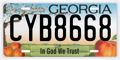 GA license plate CYB8668