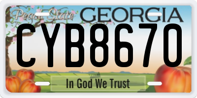 GA license plate CYB8670