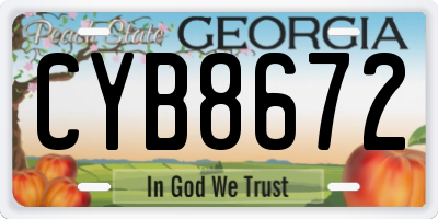 GA license plate CYB8672