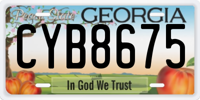 GA license plate CYB8675