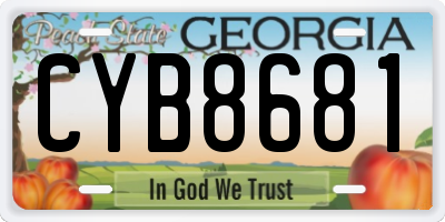 GA license plate CYB8681