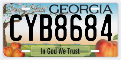 GA license plate CYB8684