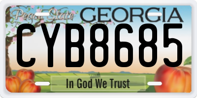 GA license plate CYB8685