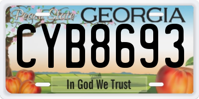 GA license plate CYB8693