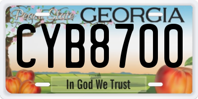 GA license plate CYB8700