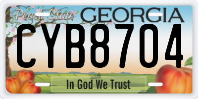 GA license plate CYB8704