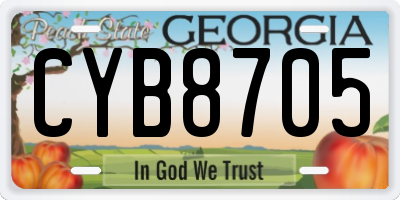 GA license plate CYB8705