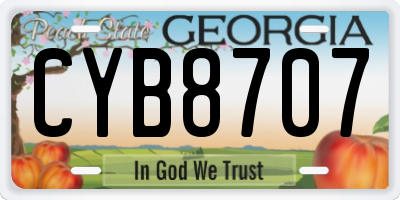 GA license plate CYB8707
