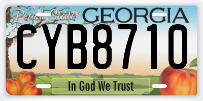 GA license plate CYB8710
