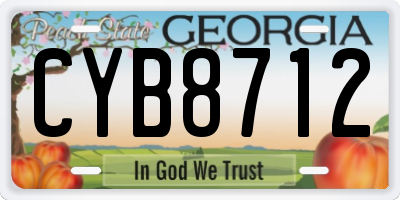GA license plate CYB8712