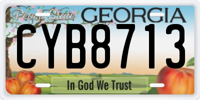 GA license plate CYB8713