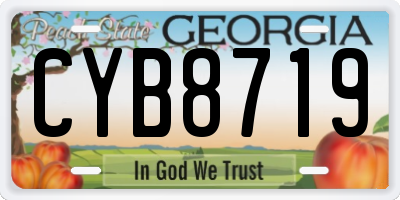 GA license plate CYB8719