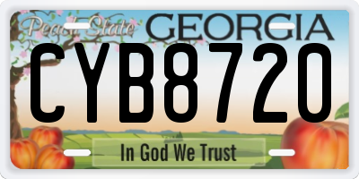GA license plate CYB8720