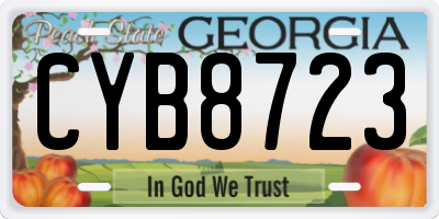 GA license plate CYB8723
