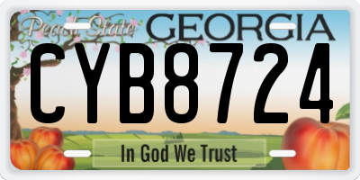 GA license plate CYB8724