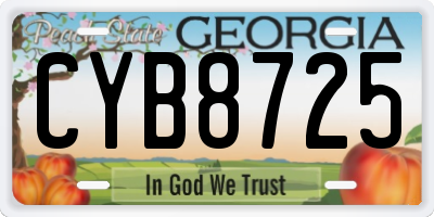 GA license plate CYB8725