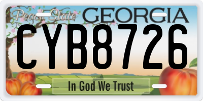 GA license plate CYB8726