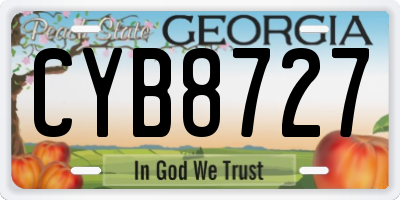GA license plate CYB8727