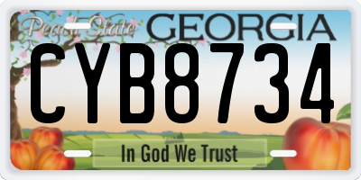 GA license plate CYB8734