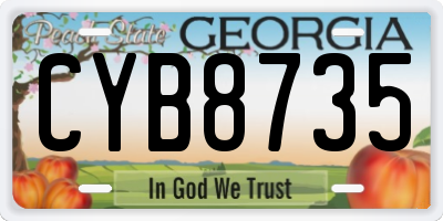 GA license plate CYB8735
