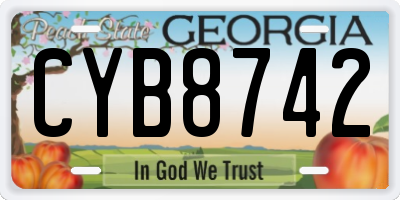 GA license plate CYB8742