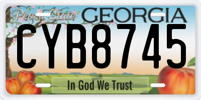 GA license plate CYB8745