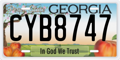 GA license plate CYB8747