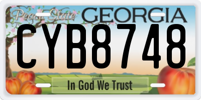 GA license plate CYB8748