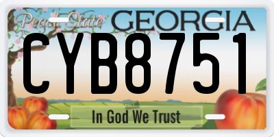 GA license plate CYB8751