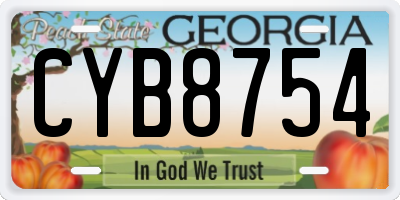 GA license plate CYB8754
