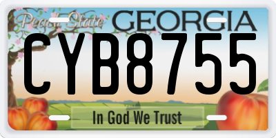 GA license plate CYB8755