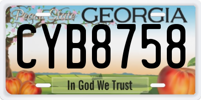 GA license plate CYB8758