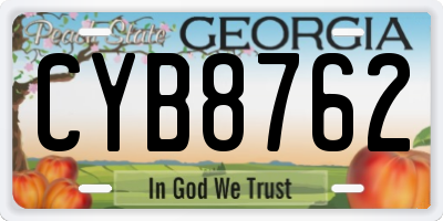 GA license plate CYB8762