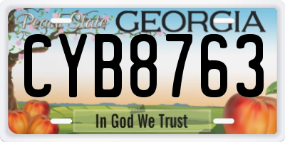 GA license plate CYB8763