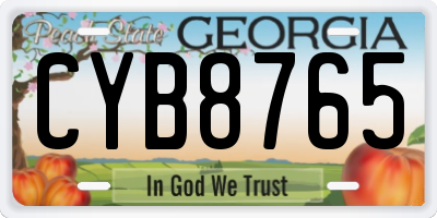 GA license plate CYB8765