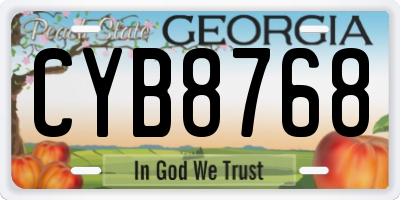 GA license plate CYB8768