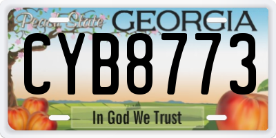 GA license plate CYB8773